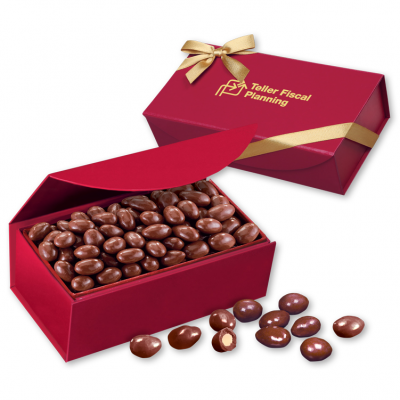 Chocolate Covered Almonds in Scarlet Magnetic Closure Box