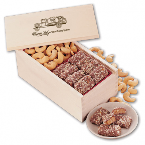 Toffee & Jumbo Cashews in Wooden Collector's Box