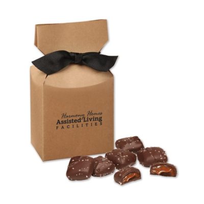 Chocolate Sea Salt Caramels in Kraft Gift Box