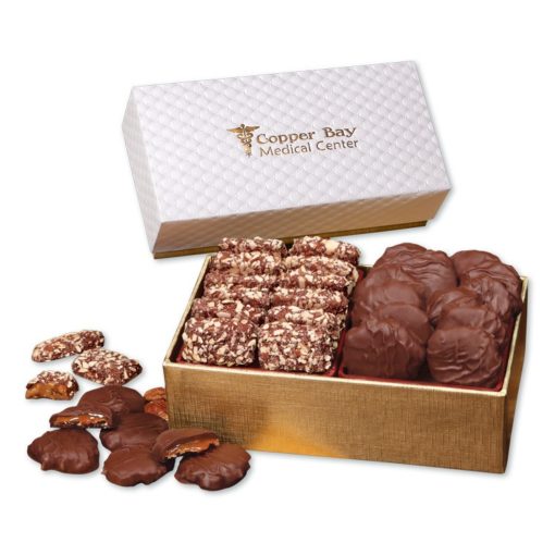 English Butter Toffee & Pecan Turtles in Pillow Top Gift Box