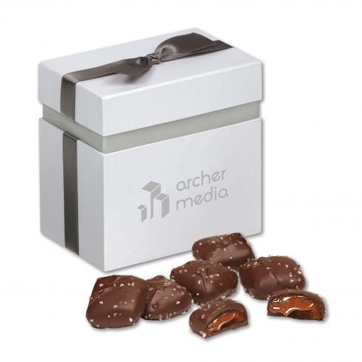 Chocolate Sea Salt Caramels in Elegant Treats Gift Box