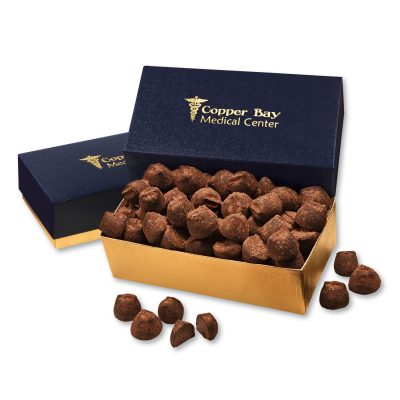 Cocoa Dusted Truffles in Navy & Gold Gift Box