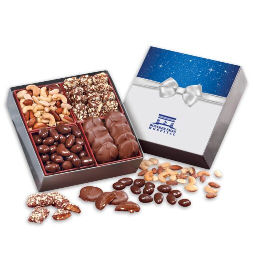 Gourmet Holiday Gift Box with Bow Sleeve
