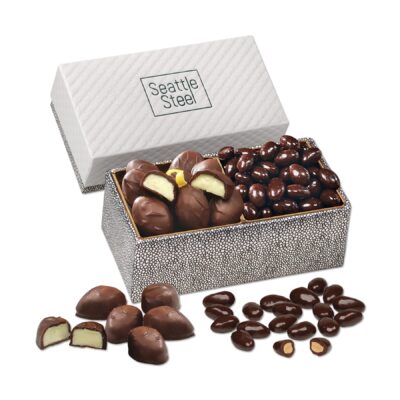Dark Chocolate Almonds & Lemon Creams in Pillow Top Gift Box