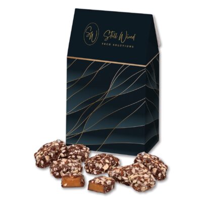English Butter Toffee in Navy & Gold Gable Top Gift Box