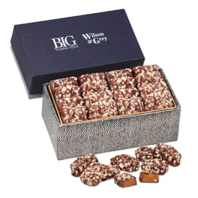 English Butter Toffee in Navy & Silver Gift Box