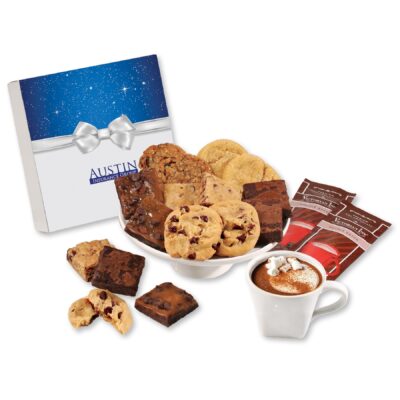 Gourmet Cookie & Brownie Gift Box with Bow Sleeve