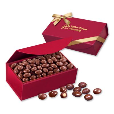 Chocolate Covered Almonds in Scarlet Magnetic Closure Box