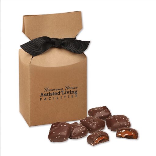Chocolate Sea Salt Caramels in Kraft Gift Box