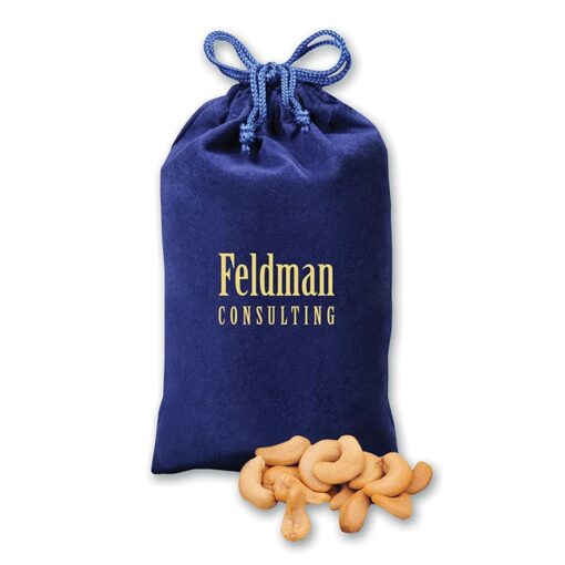 Blue Velour Gift Bag w/Extra Fancy Cashews