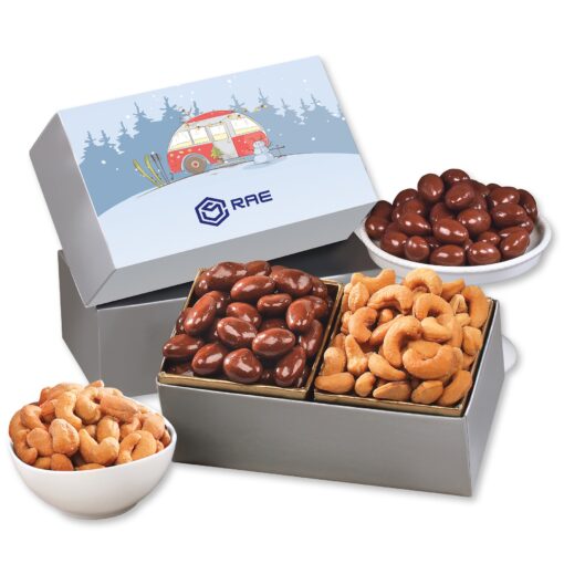 Camper Gift Box w/Chocolate Covered Almonds & Fancy Cashews