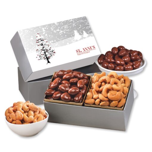 Cardinals Gift Box w/Chocolate Covered Almonds & Fancy Cashews
