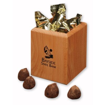 Hardwood Pen & Pencil Cup w/Cocoa Dusted Truffles