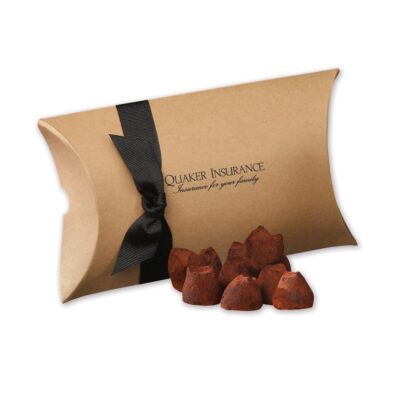 Kraft Pillow Pack Box w/Cocoa Dusted Truffles