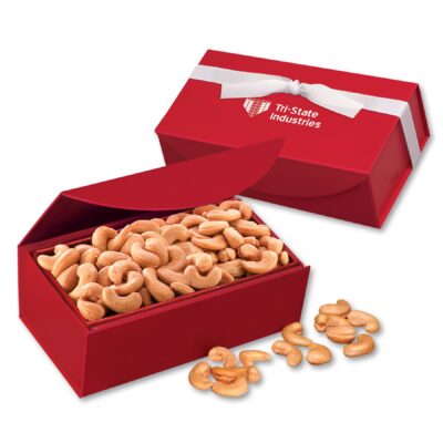 Red Magnetic Closure Gift Box w/Extra Fancy Cashews