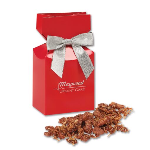 Red Premium Delights Gift Box w/Coconut Praline Pecans