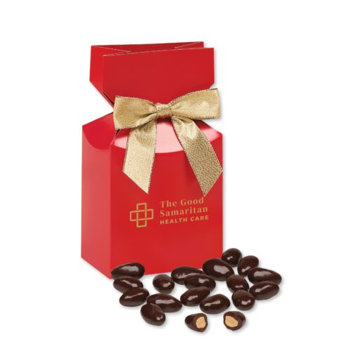 Red Premium Delights Gift Box w/Dark Chocolate Covered Almonds