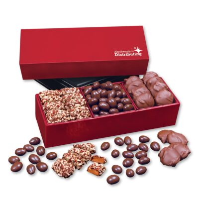 Red Trio of Chocolate Sweets Box