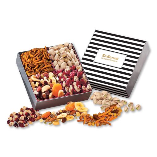 Stripes Gift Box w/Gourmet Treats