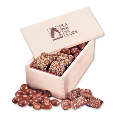 Wooden Collector's Box w/English Butter Toffee & Chocolate Covered Almonds