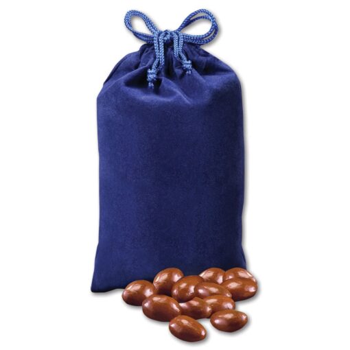 Blue Velour Gift Bag w/Chocolate Covered Almonds-2
