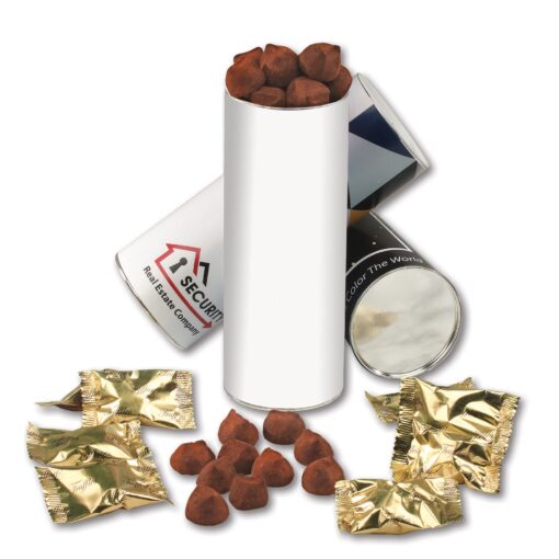Cyl•in•der w/Individually Wrapped Cocoa Dusted Truffles-2