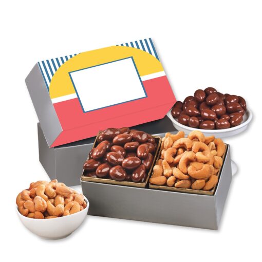 Full Color Gift Box w/Chocolate Covered Almonds & Fancy Cashews-2