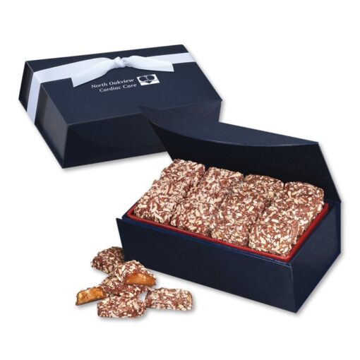 Navy Magnetic Closure Gift Box w/English Butter Toffee-1