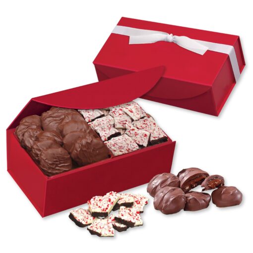 Pecan Turtles & Peppermint Bark in Red Magnetic Closure Box-2