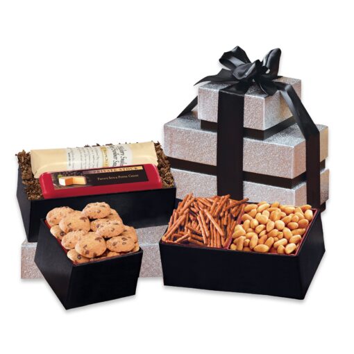 Silver & Black Sweet & Savory Delights Tower-2