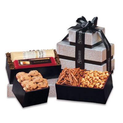 Silver & Black Sweet & Savory Delights Tower-1