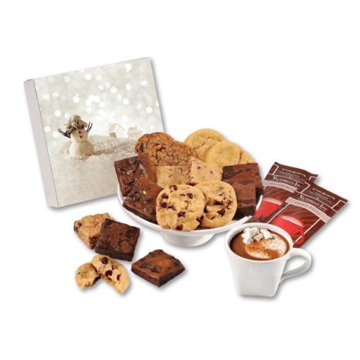 Snowman Gift Box w/Gourmet Cookie & Brownie-2