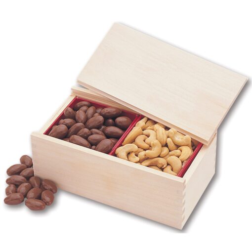 Wooden Collector's Box w/Chocolate Almonds & Cashews-2