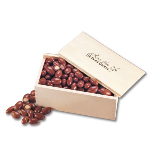 Wooden Collector's Box w/Chocolate Covered Almonds-1