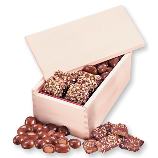 Wooden Collector's Box w/English Butter Toffee & Chocolate Covered Almonds-2