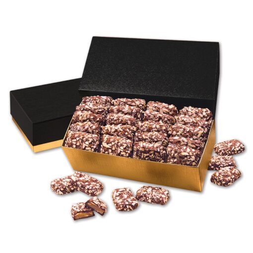 Black & Gold Gift Box w/English Butter Toffee-2