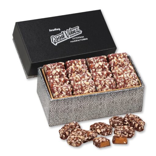 Black & Silver Gift Box w/English Butter Toffee in-1