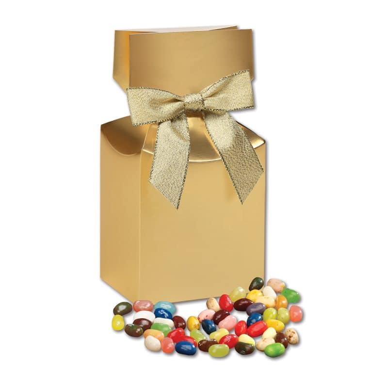 Custom Gold Premium Delights Gift Box w/Jelly Belly® Jelly Beans - 1