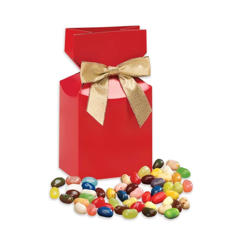 Custom Jelly Belly® Jelly Beans in Red Premium Delights Gift Box - 1