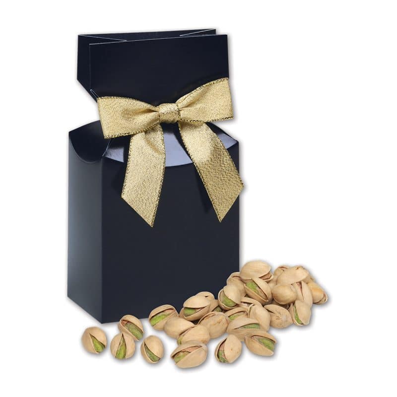 Custom Navy Blue Gift Box w/California Pistachios - 1