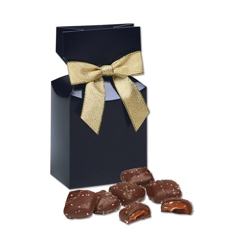 Custom Navy Gift Box w/Chocolate Sea Salt Caramels - 3