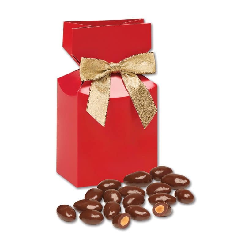 Custom Red Gift Box w/Chocolate Covered Almonds - 3