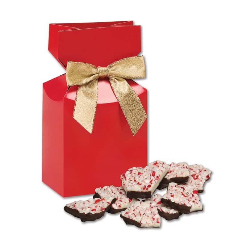 Custom Red Premium Delights Gift Box w/Peppermint Bark - 1