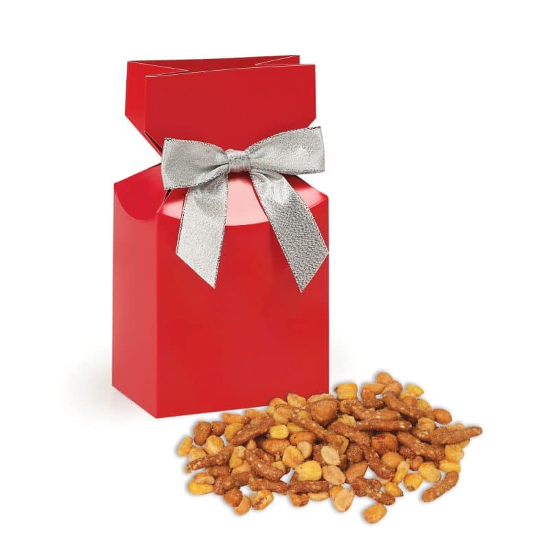 Custom Red Premium Delights Gift Box w/Sweet & Salty Mix - 1