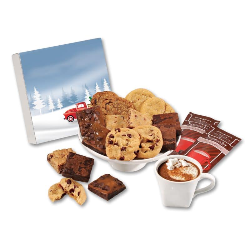 Custom Red Truck Gift Box w/Gourmet Cookie & Brownie - 1
