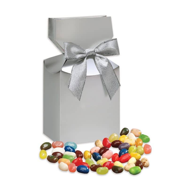 Custom Silver Premium Delights Gift Box w/Jelly Belly® Jelly Beans - 1