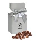 Custom Silver in Premium Delights Gift Box w/Milk Chocolate Covered Almonds