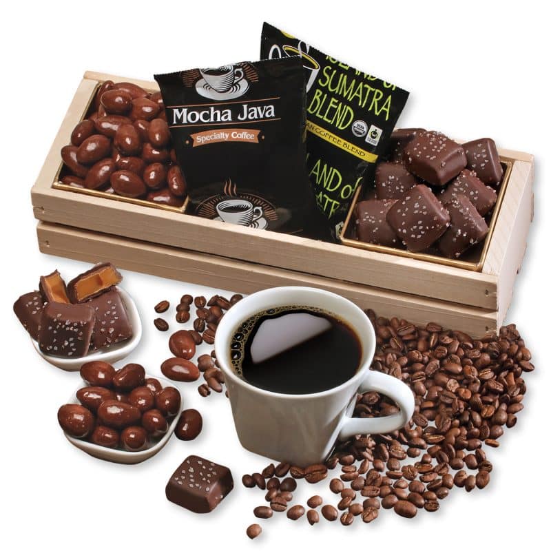 Custom Wooden Crate w/Chocolate & Coffee - 1