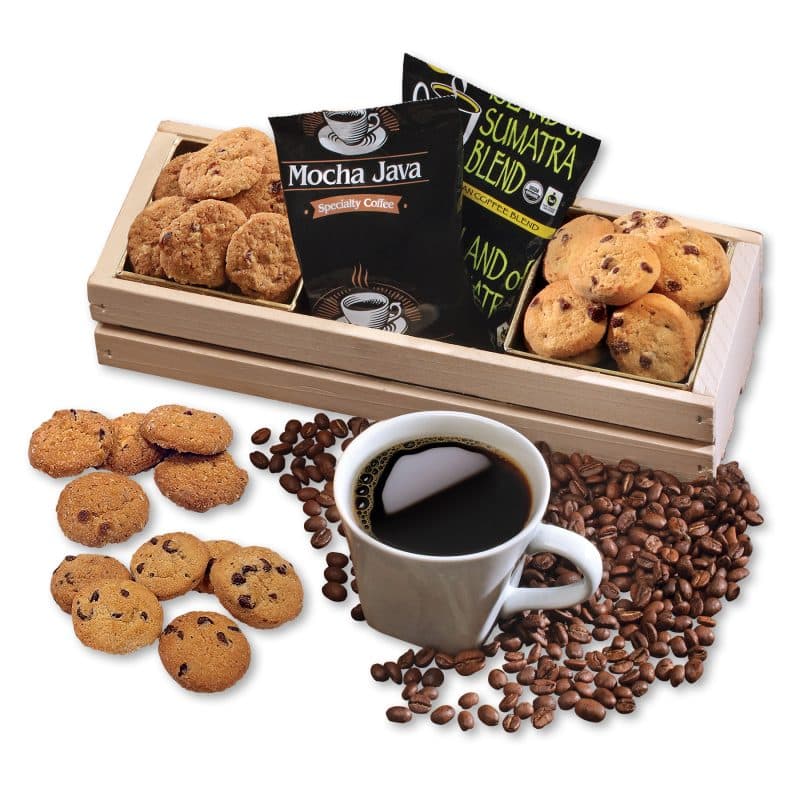Custom Wooden Crate w/Dunkable Delights Coffee & Cookies - 1