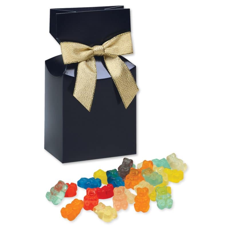 Custom Gummi Bears in Navy Blue Premium Delights Gift Box - 1
